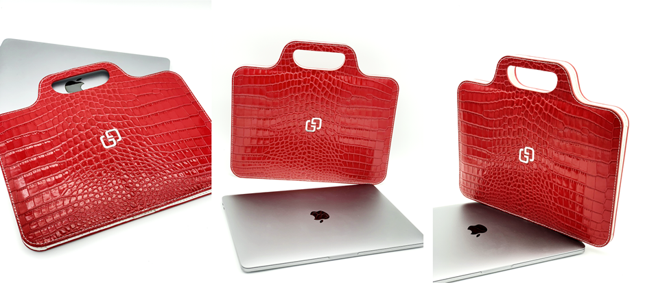 Сумка (чехол) GG® Для MacBook Pro, Air (Red Alligator) 2020
